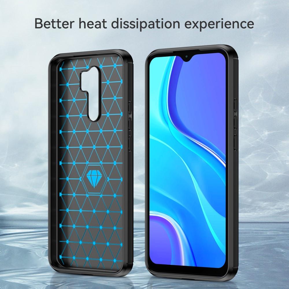 TPU Case für XIAOMI REDMI 9 Carbon Fiber Skin Brushed Schutz Hülle Soft Cover