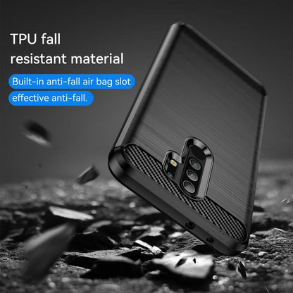 TPU Case für XIAOMI REDMI 9 Carbon Fiber Skin Brushed Schutz Hülle Soft Cover