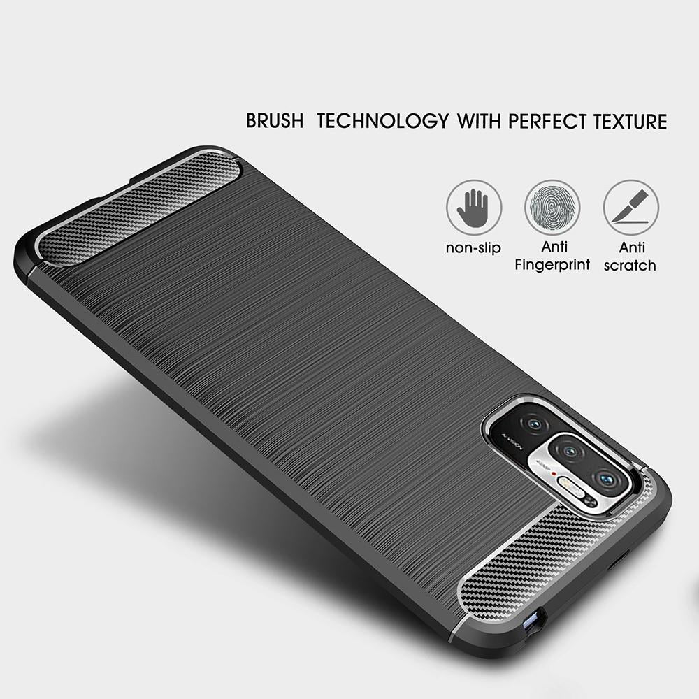 TPU Case für XIAOMI REDMI NOTE 10 5G Carbon Fiber Skin Brushed Schutz Hülle