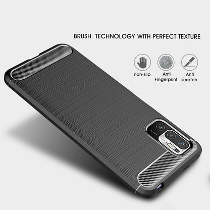 TPU Case für XIAOMI REDMI NOTE 10 5G Carbon Fiber Skin Brushed Schutz Hülle