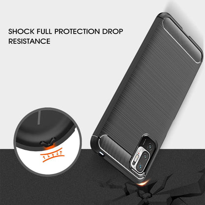 TPU Case für XIAOMI REDMI NOTE 10 5G Carbon Fiber Skin Brushed Schutz Hülle
