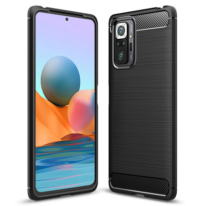 TPU Case für XIAOMI REDMI NOTE 10 PRO Carbon Fiber Skin Brushed Schutz Hülle