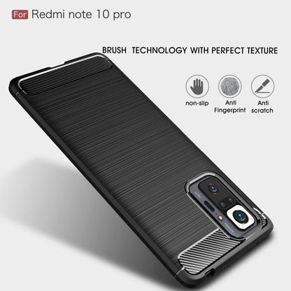TPU Case für XIAOMI REDMI NOTE 10 PRO Carbon Fiber Skin Brushed Schutz Hülle