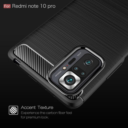 TPU Case für XIAOMI REDMI NOTE 10 PRO Carbon Fiber Skin Brushed Schutz Hülle