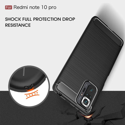 TPU Case für XIAOMI REDMI NOTE 10 PRO Carbon Fiber Skin Brushed Schutz Hülle