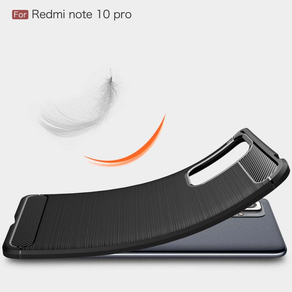 TPU Case für XIAOMI REDMI NOTE 10 PRO Carbon Fiber Skin Brushed Schutz Hülle