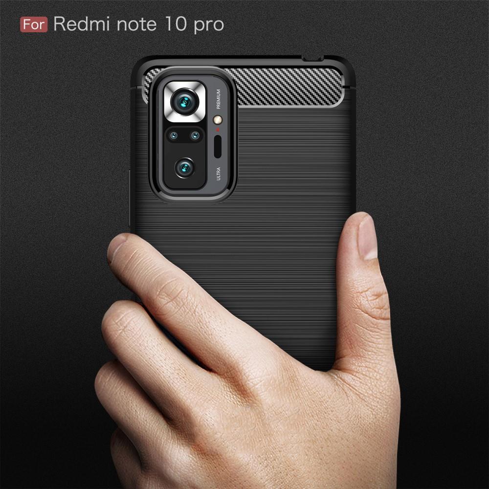 TPU Case für XIAOMI REDMI NOTE 10 PRO Carbon Fiber Skin Brushed Schutz Hülle