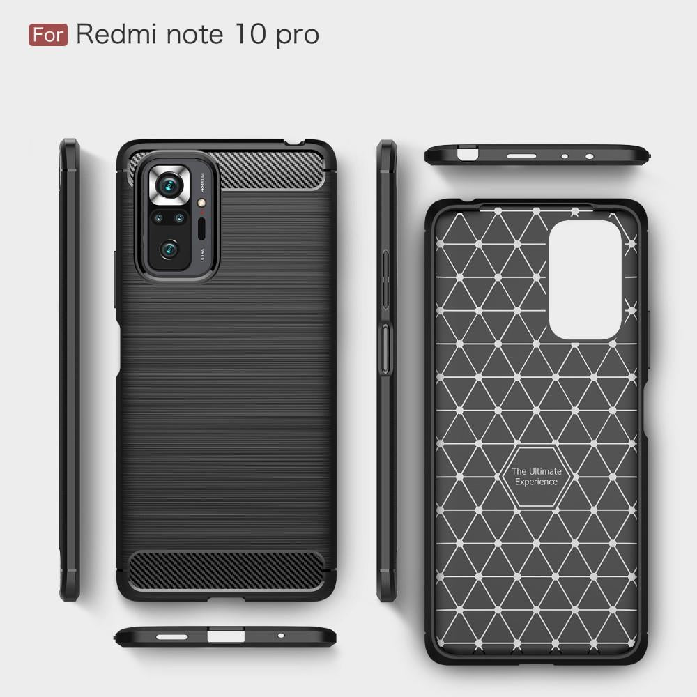 TPU Case für XIAOMI REDMI NOTE 10 PRO Carbon Fiber Skin Brushed Schutz Hülle