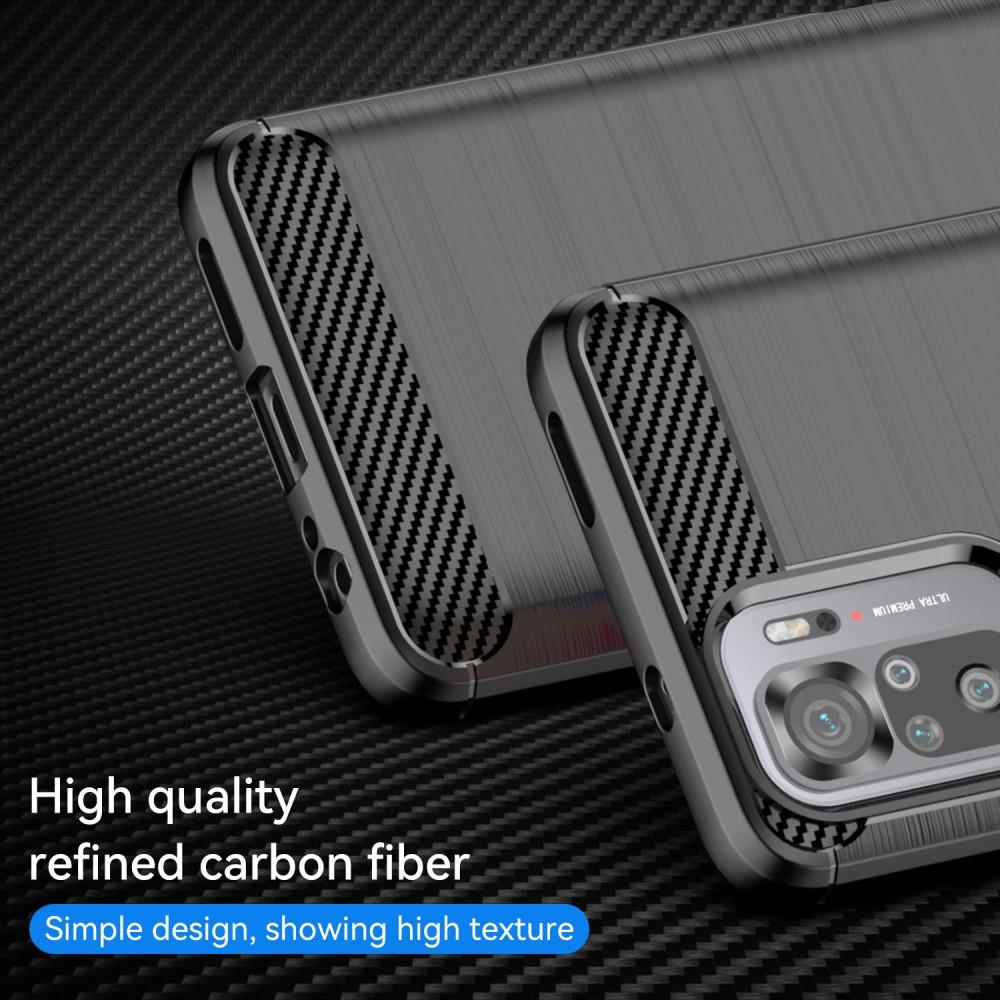 TPU Case für XIAOMI REDMI NOTE 10S Carbon Fiber Skin Brushed Schutz Hülle Cover