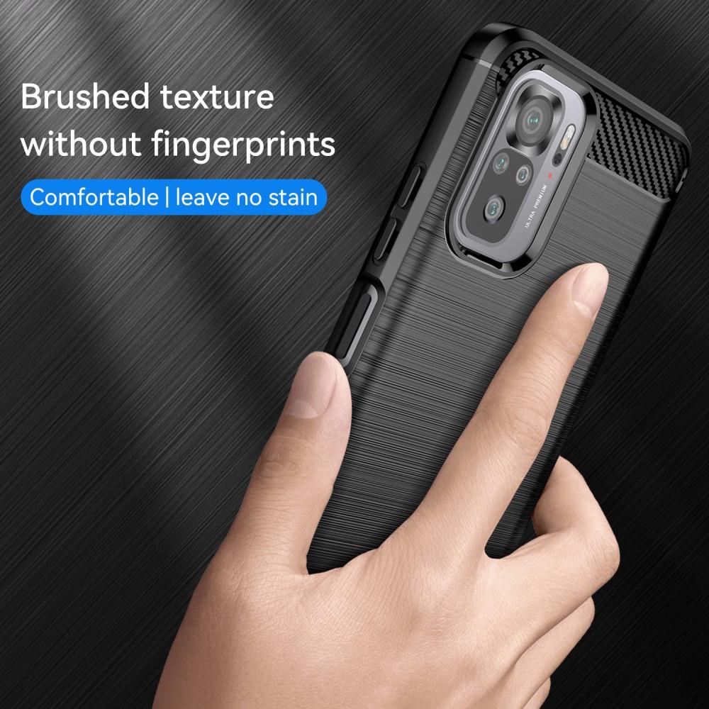TPU Case für XIAOMI REDMI NOTE 10S Carbon Fiber Skin Brushed Schutz Hülle Cover