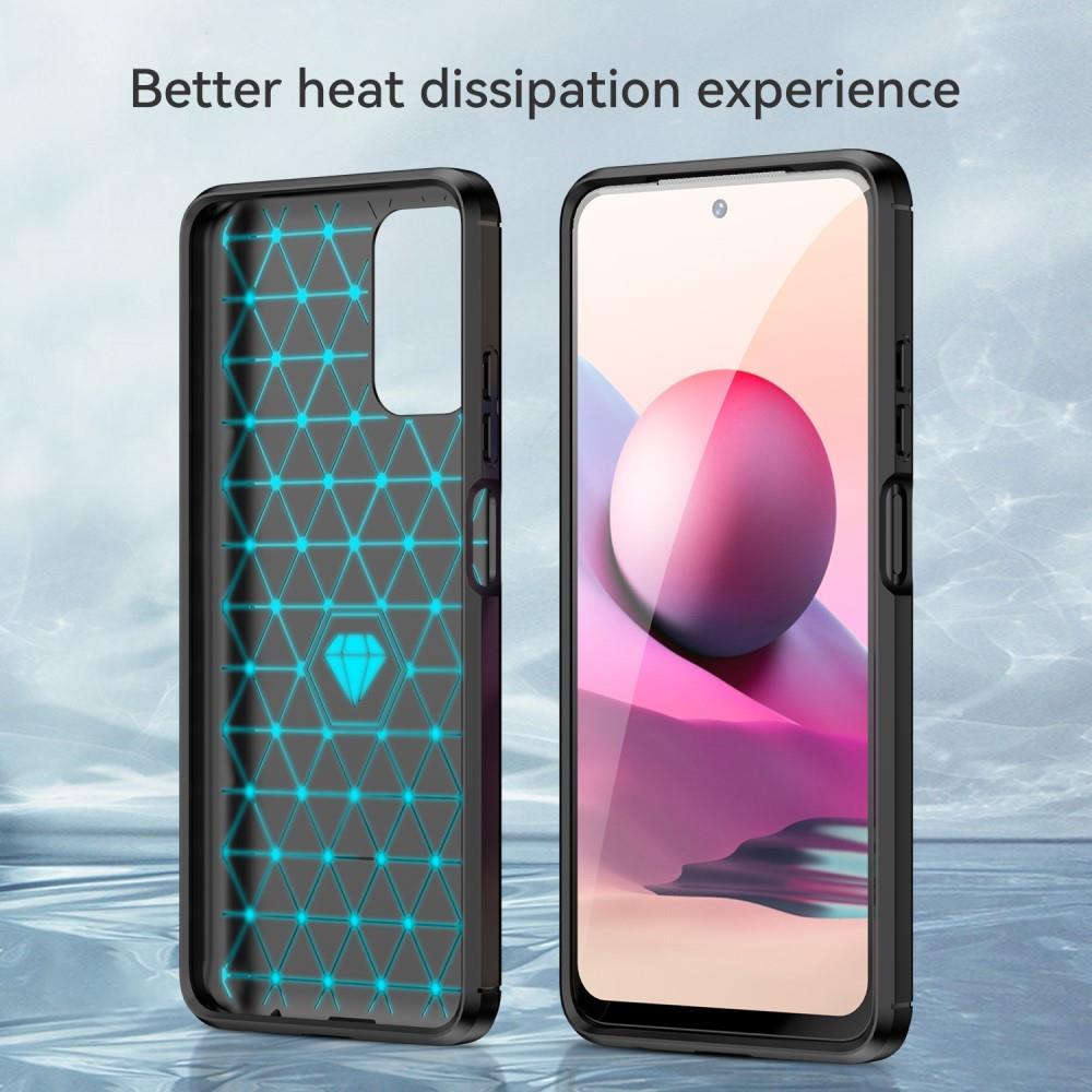 TPU Case für XIAOMI REDMI NOTE 10S Carbon Fiber Skin Brushed Schutz Hülle Cover