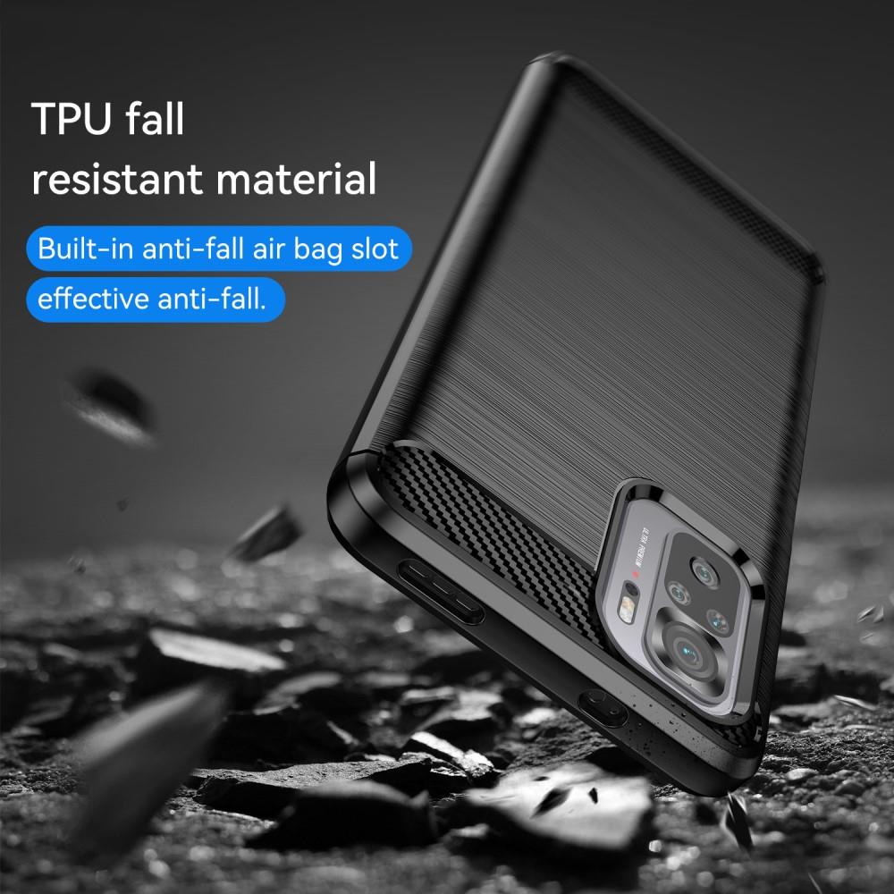 TPU Case für XIAOMI REDMI NOTE 10S Carbon Fiber Skin Brushed Schutz Hülle Cover