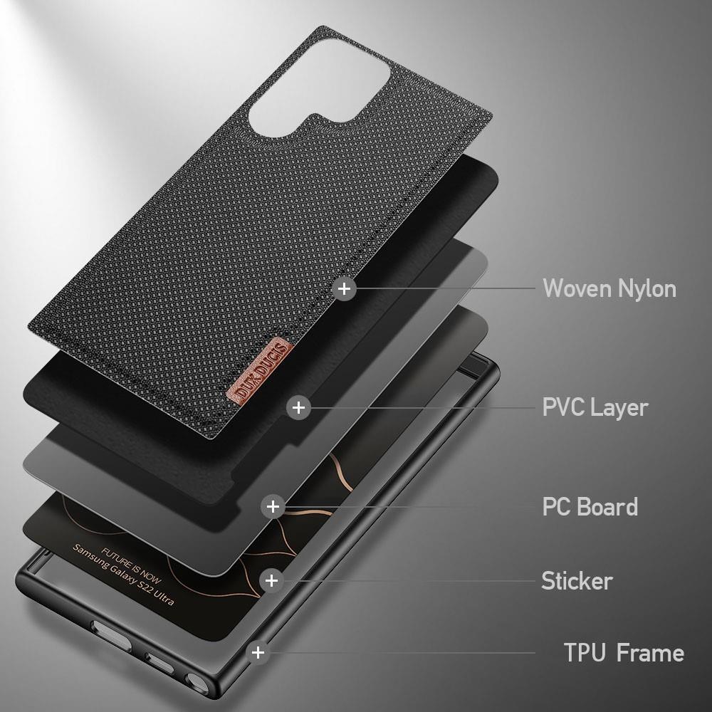 DUX DUCIS TPU Case für SAMSUNG GALAXY S22 ULTRA Fino Series Nylon Textur Hülle