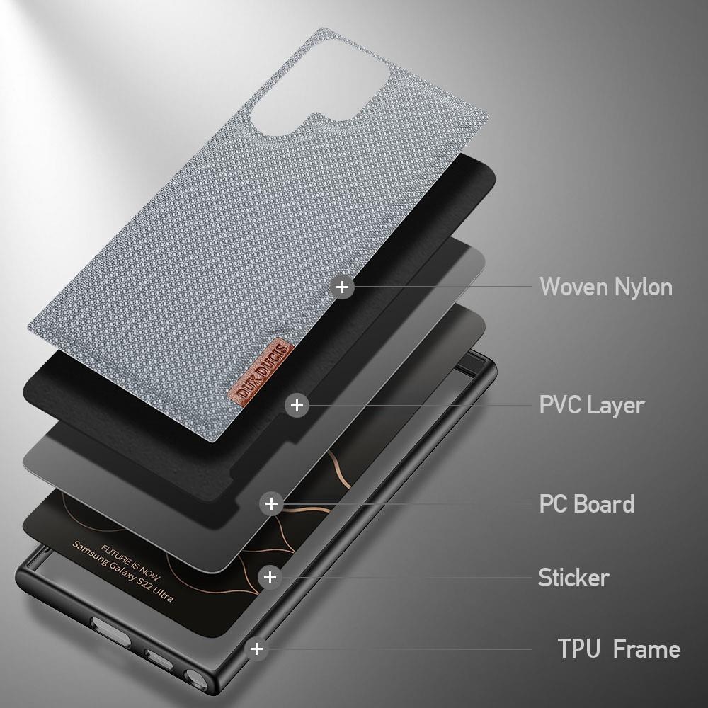 DUX DUCIS TPU Case für SAMSUNG GALAXY S22 ULTRA Fino Series Nylon Textur Hülle