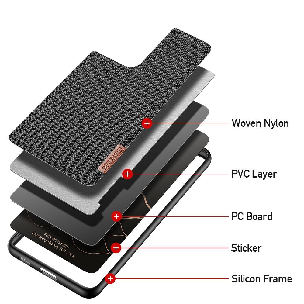 DUX DUCIS TPU Case für SAMSUNG GALAXY S21 ULTRA Fino Series Nylon Textur Hülle