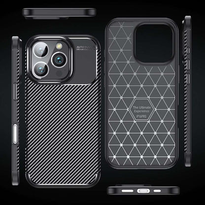 TPU Hülle für Apple iPhone 16 PRO MAX Carbon Fiber Muster Shockproof Cover Case