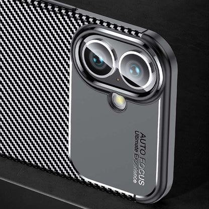 TPU Hülle für Apple iPhone 16 Carbon Fiber Muster Shockproof Back Cover Case
