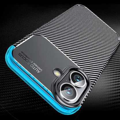 TPU Hülle für Apple iPhone 16 Carbon Fiber Muster Shockproof Back Cover Case