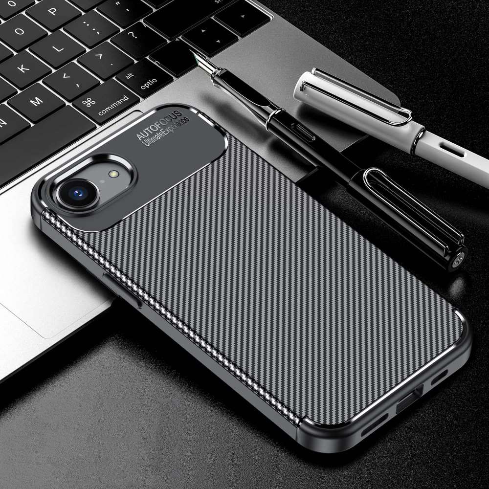 TPU Hülle für Apple iPhone 16e Carbon Fiber Muster Shockproof Handy Cover Case
