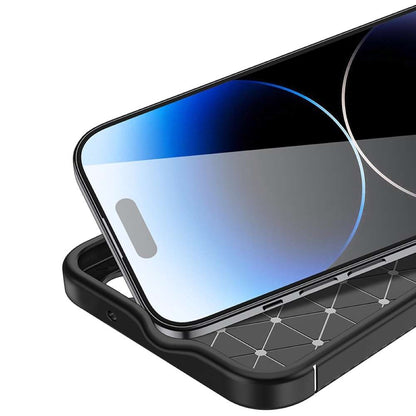 TPU Hülle für Apple iPhone 15 PRO MAX Carbon Fiber Muster Shockproof Cover Case