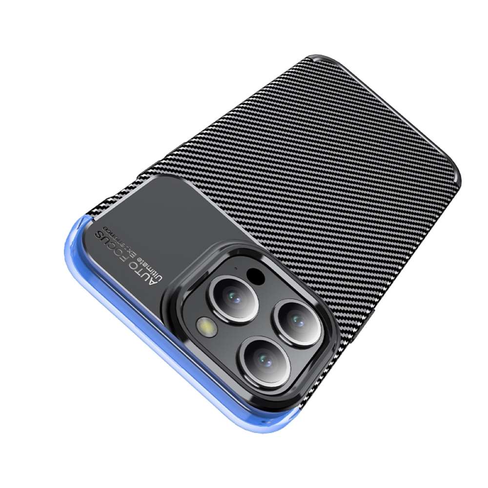 TPU Hülle für Apple iPhone 15 PRO MAX Carbon Fiber Muster Shockproof Cover Case