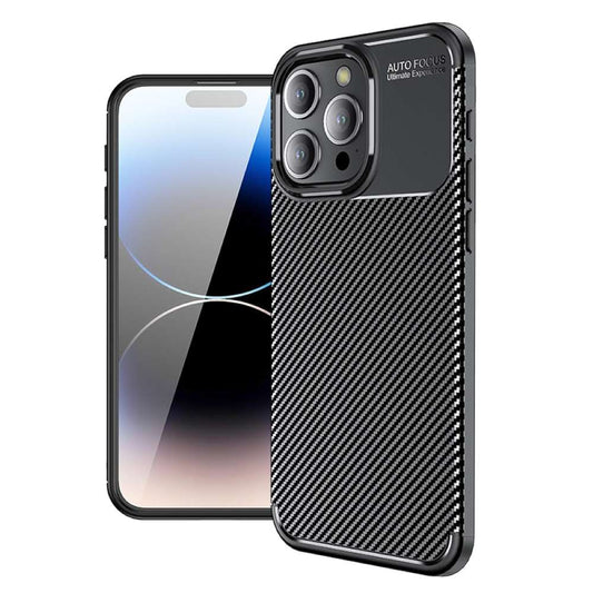 TPU Hülle für Apple iPhone 15 PRO MAX Carbon Fiber Muster Shockproof Cover Case