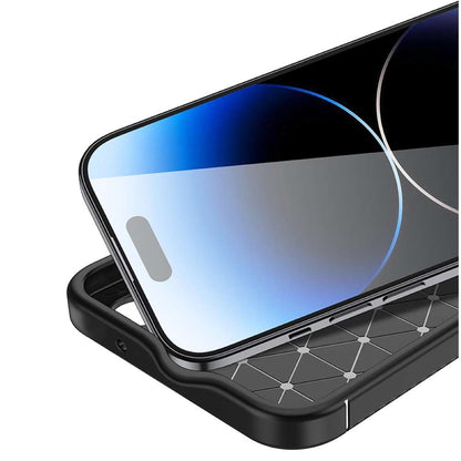 TPU Hülle für Apple iPhone 15 PLUS Carbon Fiber Muster Shockproof Cover Case
