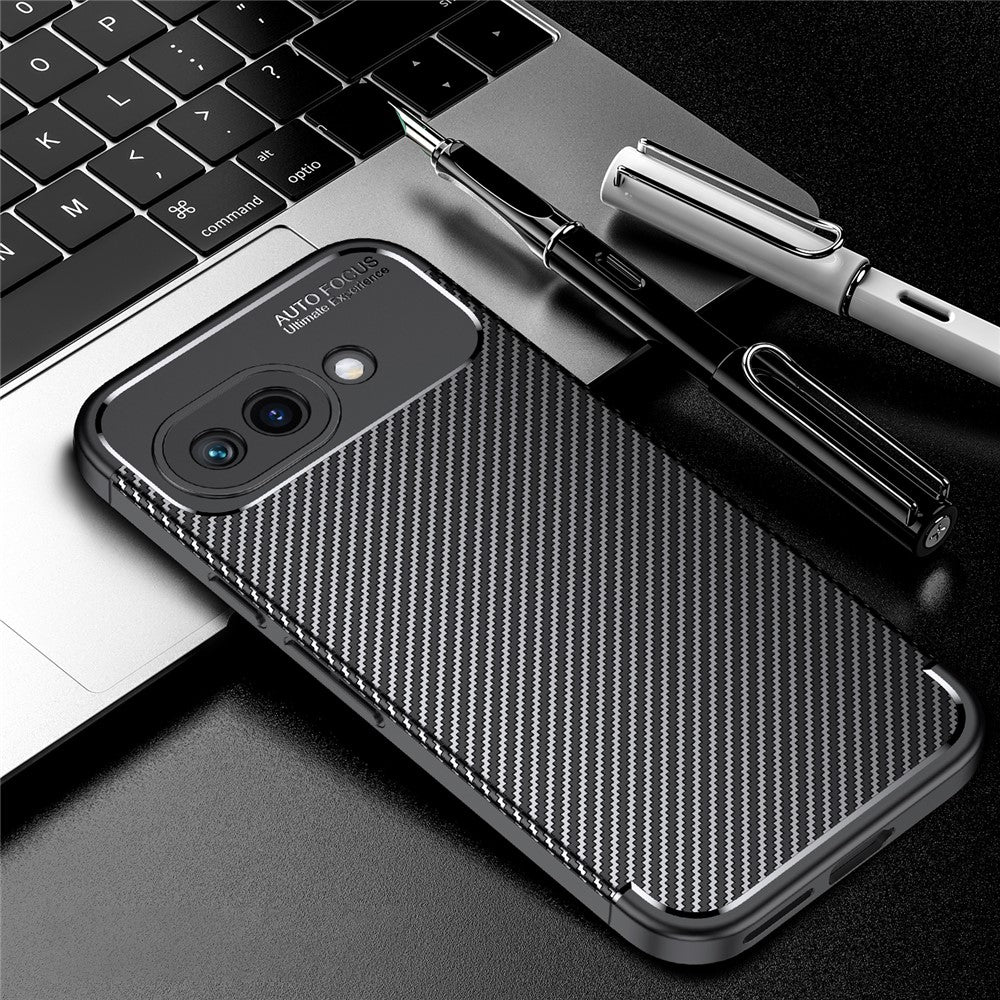 TPU Hülle für Google Pixel 9a Carbon Fiber Muster Shockproof Back Cover Case