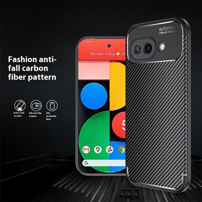 TPU Hülle für Google Pixel 9a Carbon Fiber Muster Shockproof Back Cover Case