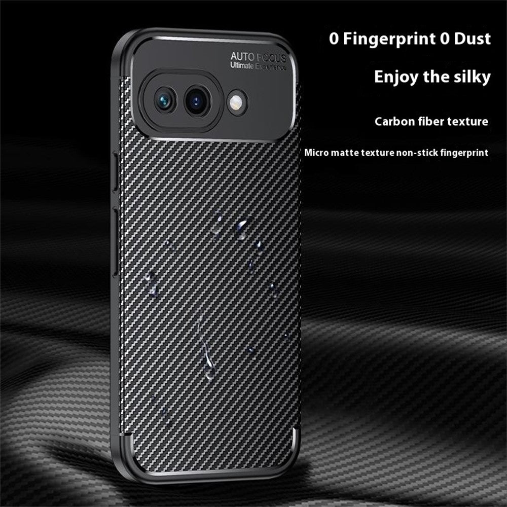 TPU Hülle für Google Pixel 9a Carbon Fiber Muster Shockproof Back Cover Case