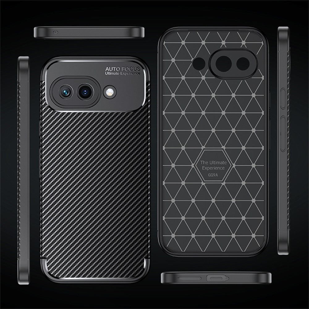TPU Hülle für Google Pixel 9a Carbon Fiber Muster Shockproof Back Cover Case
