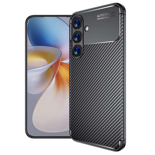 TPU Hülle für Samsung Galaxy S25 Carbon Fiber Muster Shockproof Back Cover Case