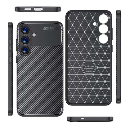 TPU Hülle für Samsung Galaxy S25 Carbon Fiber Muster Shockproof Back Cover Case