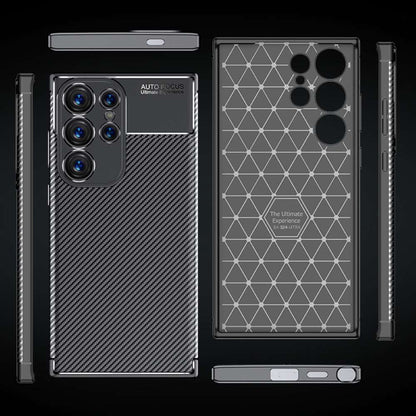 TPU Hülle für Samsung Galaxy S25 ULTRA Carbon Fiber Muster Shockproof Cover Case