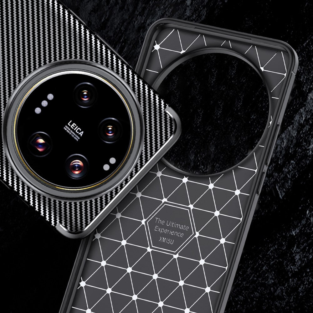 TPU Hülle für Xiaomi 15 ULTRA Carbon Fiber Muster Shockproof Back Cover Case