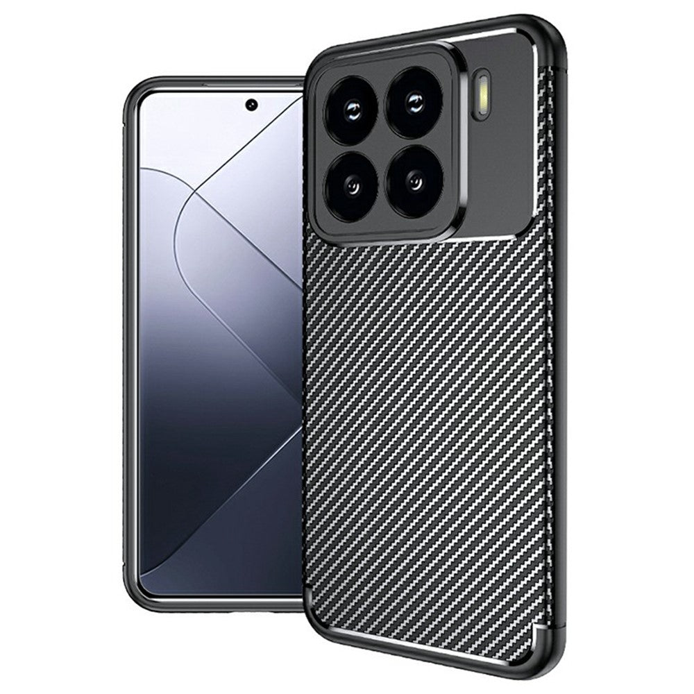 TPU Hülle für Xiaomi 15 Carbon Fiber Muster Textur Shockproof Backcover Case