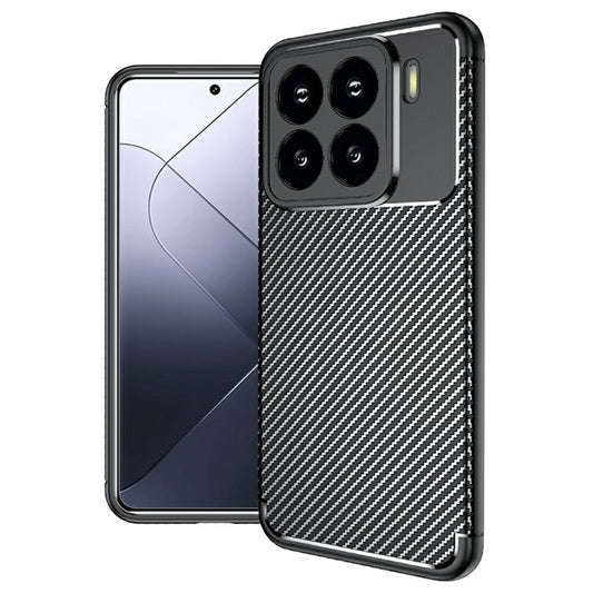 TPU Hülle für Xiaomi 15 Carbon Fiber Muster Textur Shockproof Backcover Case