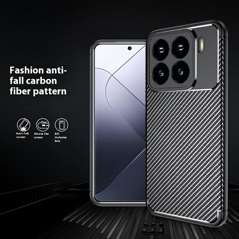 TPU Hülle für Xiaomi 15 Carbon Fiber Muster Textur Shockproof Backcover Case