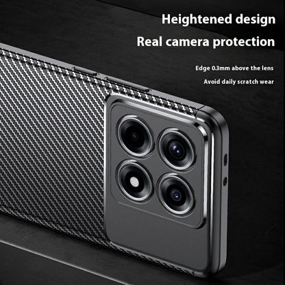 TPU Hülle für Xiaomi 14T Carbon Fiber Muster Textur Shockproof Backcover Case