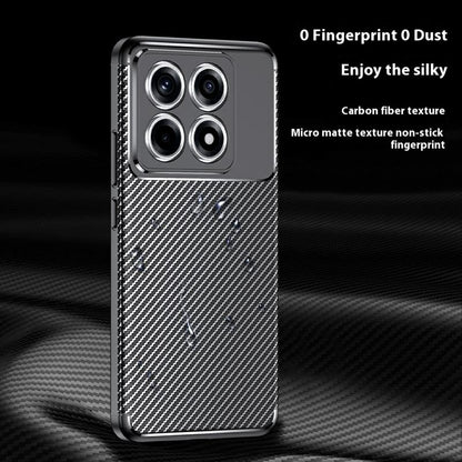 TPU Hülle für Xiaomi 14T Carbon Fiber Muster Textur Shockproof Backcover Case