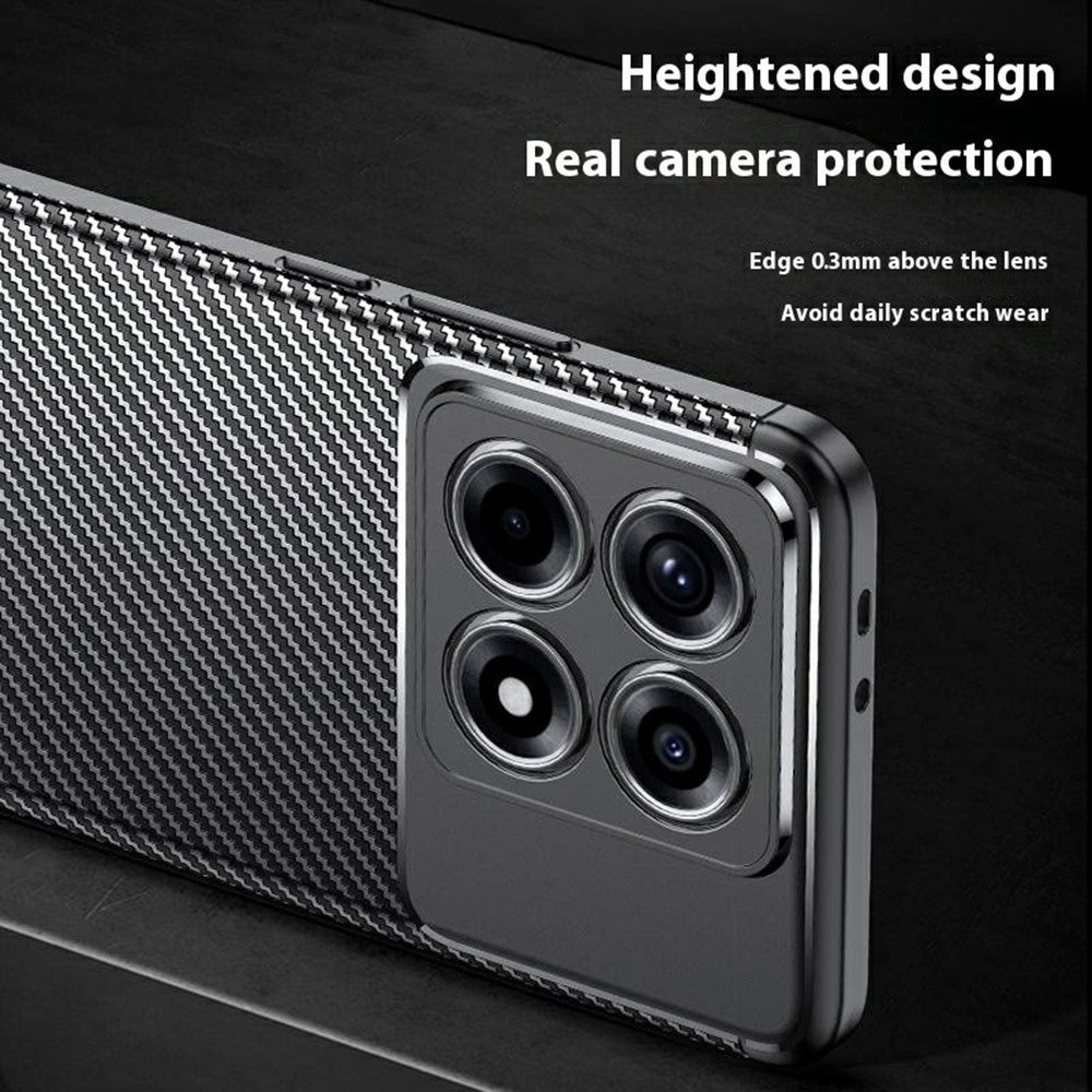 TPU Hülle für Xiaomi 14T PRO Carbon Fiber Muster Shockproof Back Cover Case