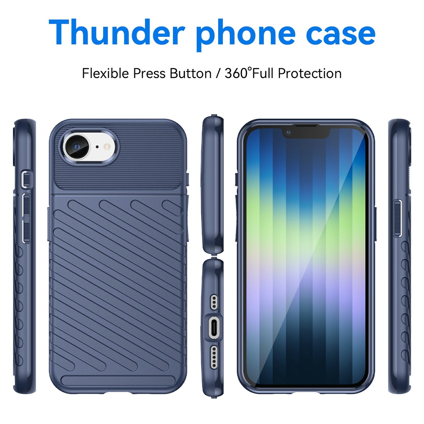 TPU Hülle für Apple iPhone 16e Thunder Series Grip Twill Handy Case Rutschfest