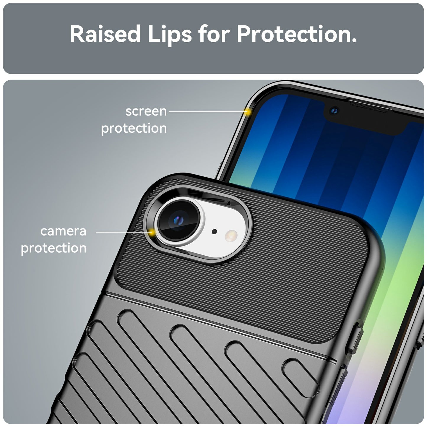 TPU Hülle für Apple iPhone 16e Thunder Series Grip Twill Handy Case Rutschfest