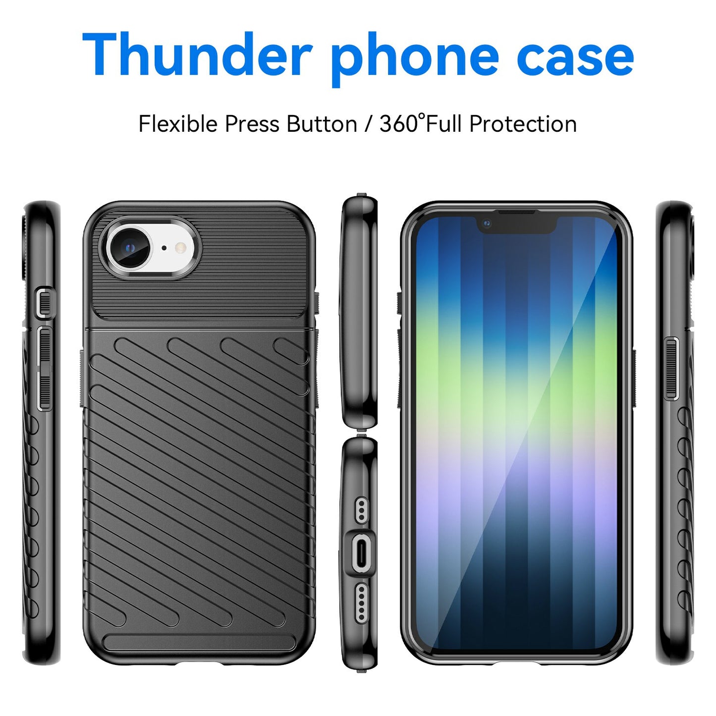 TPU Hülle für Apple iPhone 16e Thunder Series Grip Twill Handy Case Rutschfest