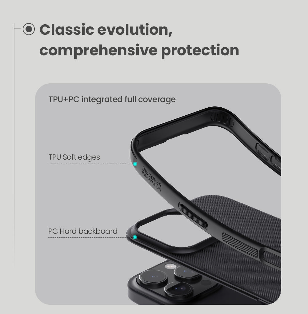 NILLKIN Hard Cover für Apple iPhone 16 PRO Super Frosted Pro Matte Hülle PC TPU