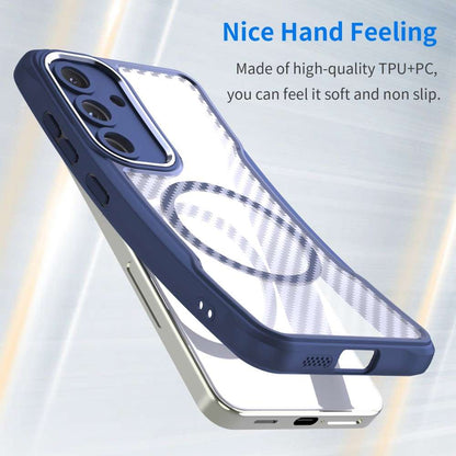 Hybrid Hülle für Samsung Galaxy S25 Carbon MagSafe Shockproof TPU PC Handy Cover