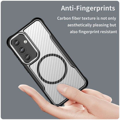 Hybrid Hülle für Samsung Galaxy S25 Carbon MagSafe Shockproof TPU PC Handy Cover