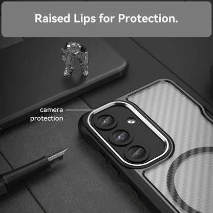 Hybrid Hülle für Samsung Galaxy S25 Carbon MagSafe Shockproof TPU PC Handy Cover