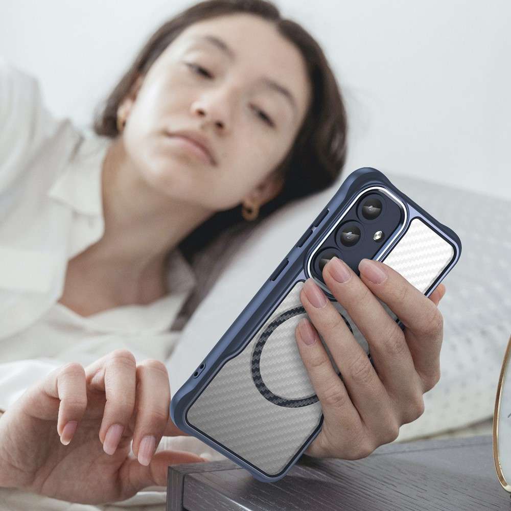Hybrid Hülle für Samsung Galaxy S25 PLUS Carbon MagSafe Shockproof TPU Cover