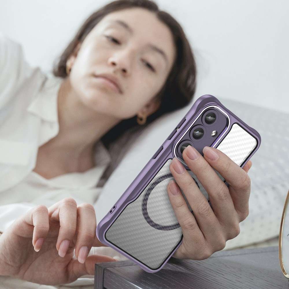 Hybrid Hülle für Samsung Galaxy S25 PLUS Carbon MagSafe Shockproof TPU Cover